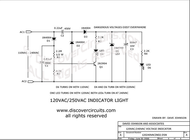 Circuit 120VAC / 250VAC Indicator Light  (June 30, 2006)