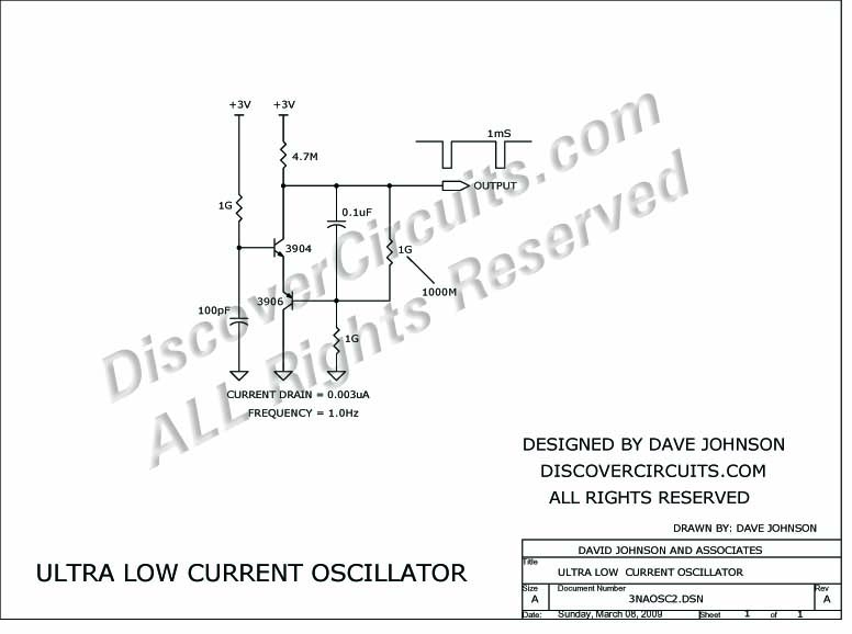 3 NA Oscillator Circuit Schematic  designed by Dave Johnson