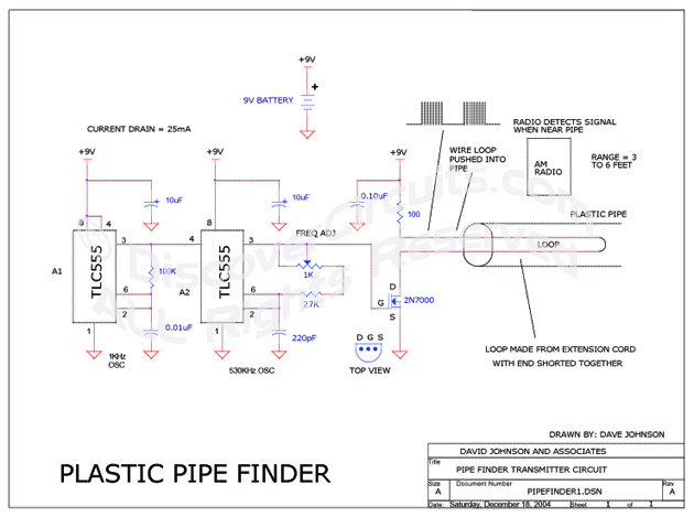 circuit Plastic Pipe Finder Schematic