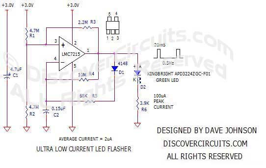 Ultra Low LED Flasher #3designed by David Johnson
