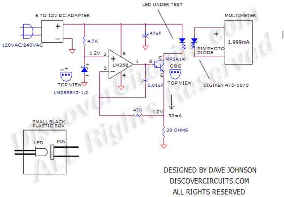 
Circuit White LED life tester schematic or circuit (10/19/2008)