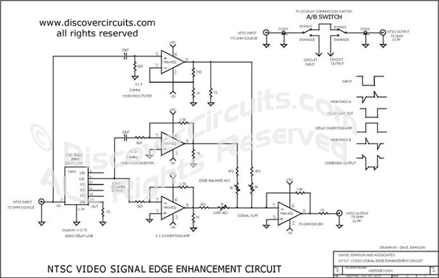 
Video Signal Edge Enhancements , Circuit designed by David A. Johnson, P.E.