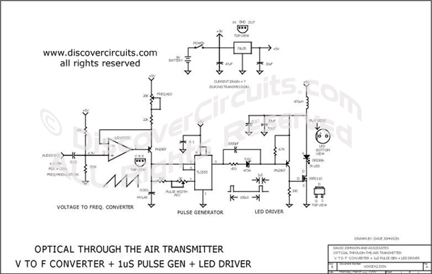 Circuit Optical Through the Air Transmitter designed by David A. Johnson, P.E.