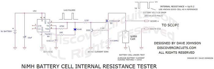 NiMh Battery Cell Internal Resistance Tester Circuit