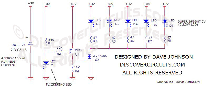 Flameless Flickering LED Candle Power Boost Circuit